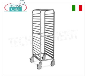 CARRELLO Portateglie Pizza-Portateglie  per 18 TEGLIE da cm.60x40,
