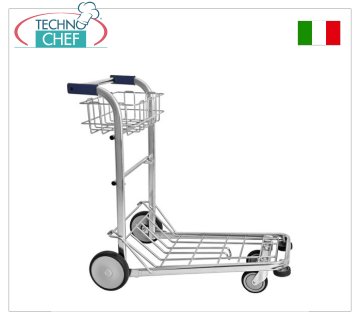 Technochef - CARRELLO PORTABAGAGLI / VALIGIE in TUBO di ACCIAIO  ZINCATO, art. 1488