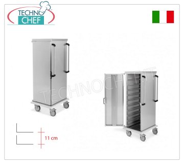Carrello Armadiato Neutro per 10 teglie o griglie Gastro-Norm 1/1 - guide a L - Passo 11 cm