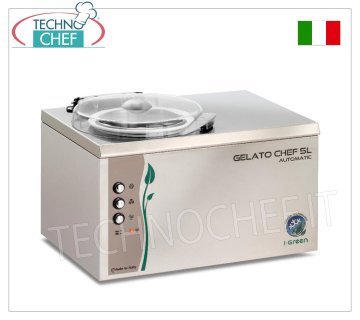 Mantecatore Semiprofessionale Inox, Serie Chef I-Green, Capacità 4,5 lt, mod.GELATOCHEF5LAUTOMATIC