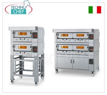 Forno pizza modulare a gas, Linea ECO GAS, camera per 12 pizze da cm 123x93 con piano in refrattario