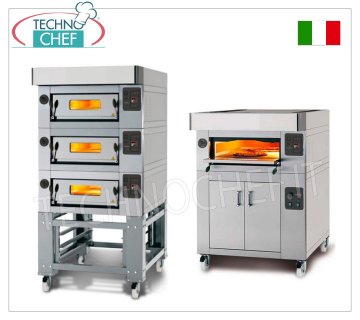 Forno pizza modulari elettrico, Linea CL CLASSIC, camera per 8 pizze da cm 60x120 interamente in refrattario