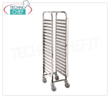 Carrello portateglie inox per 15 teglie GN 1/1, mod.TT15GN11Z