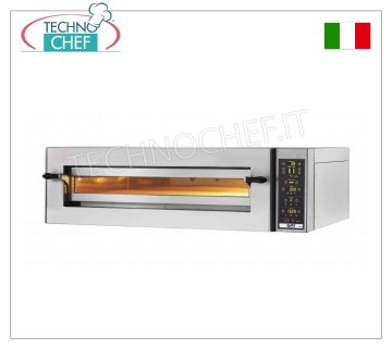 FORNO Elettrico per 6 PIZZE   Ø 34 cm,  Camera Cottura TOTALMENTE in REFRATTARIO, mod. KING6GTOP