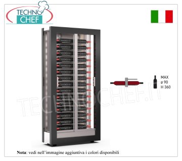CANTINETTA-TECA per VINI capacità 60 bottiglie Orizzontali, Statica-Ventilata, Linea SLIM, dim.mm.874x388x1865h
