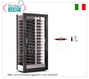 CANTINETTA-TECA per VINI capacità 120 bottiglie Orizzontali, Statica-Ventilata, 3 Lati Vetro, dim.mm.874x568x1865h