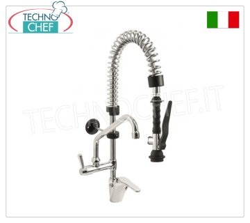 Rubinetto miscelatore monoforo con canna girevole Ø18×200 mm e doccia sospesa