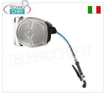Gruppo di lavaggio carenato con avvolgitubo inox, doccia e tubo 5 mt