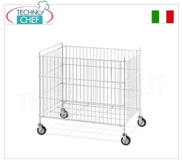 Carrelli portabiancheria pieghevole in acciaio plastificato, dim.mm.800x510x750h