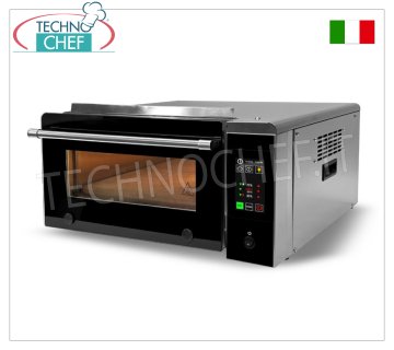 Forno Elettrico per 1 Pizza, camera da cm 41x36, (Versione Alta  temp.  518°C.), Comandi Digitali