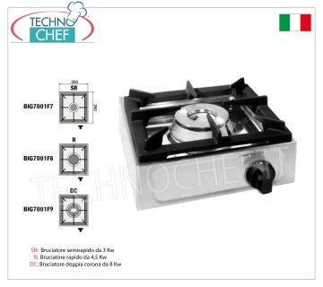 Fornello gas professionale, 1 fuoco
