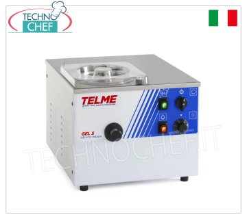 TECHNOCHEF - Macchina Professionale per Gelato, Sorbetto e Granite da Tavolo, Mod.GEL5