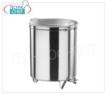 FORCAR - Pattumiera Inox carrellata con comando a pedale, lt.50
