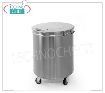 Pattumiera Inox su ruote, apertura manuale