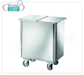 FORCAR - Tramoggia Inox su ruote con separatore interno, lt 115