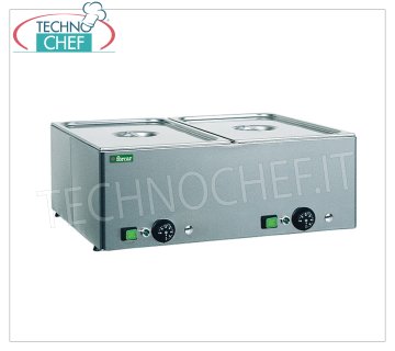 FORCAR - BAGNOMARIA ELETTRICO da TAVOLO, Capacità 2 x GN 1/1, dim.mm.660x540x220h