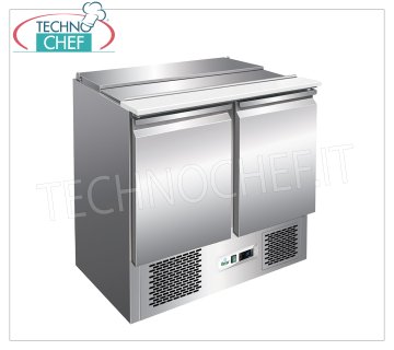 FORCAR - Saladette Refrigerata 2 Porte, Predisposto per 2 Bacinelle GN 1/1 e 3 da 1/6, Temp.+2°/+8°C