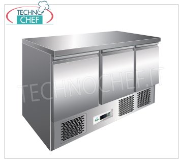 FORCAR - Saladette Refrigerata 2 Porte, Predisposto per 4 Bacinelle GN 1/1, Temp.+2°/+8°C