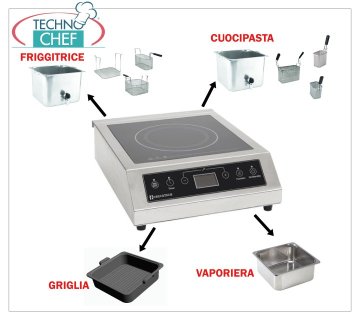 Sistema Cottura Multifunzione ''MARCELLINO'' - Cuocipasta, Friggitrice, Vaporiera, Griglia 