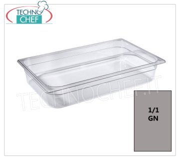 Bacinelle Gastronorm GN 1/1 in policarbonato, dim.mm.530x325