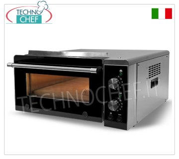 Forno Elettrico per 1 Pizza, camera da cm 41x36, (Versione Alta temp. 518°C), Comandi Meccanici