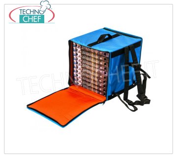 Technochef - Borsa termica rigida a zaino, 10 cartoni da Ø 33 cm, Mod. BTZ3340 Borsa termica rigida a zaino con zip per la consegna a domicilio della pizza in cartone, apertura anteriore con cerniera, capacità 10 cartoni da Ø 33 cm, dim. esterne mm 360x360x400h