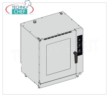 Technochef -  Forno Convezione vapore ELETTRICO ventilato per 10 TEGLIE GN1/1 Forno Convezione Vapore Elettrico ventilato per GASTRONOMIA, capacità 10 TEGLIE GASTRONORM 1/1, versione con COMANDI ELETTROMECCANICI, V.400/3+N, Kw. 16,5, peso 102 Kg, Dim. mm. 860x710x1020h