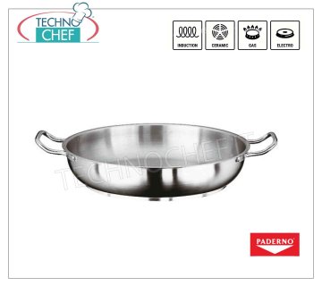 PADERNO - TEGAME 2 maniglie in ACCIAIO INOX per INDUZIONE,