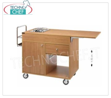 Forcar - CARRELLO FLAMBE' in LEGNO, 2 Fuochi, Mod.CF1201