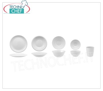 Technochef - PIATTI IN MELANINA BIANCA - Servizio Completo Piatto piano in melamina bianca, diametro 230 mm - Prezzo UNITARIO - Acquistabile in CONFEZIONE da 12 pezzi