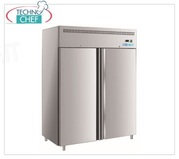 Forcold - Armadio Congelatore-Freezer 2 porte, con Monoblocco, Sistema plug-in, lt.1300, Temp.-18°/-22°C, Ventilato, Classe E, mod.M-GN1410BT-FC