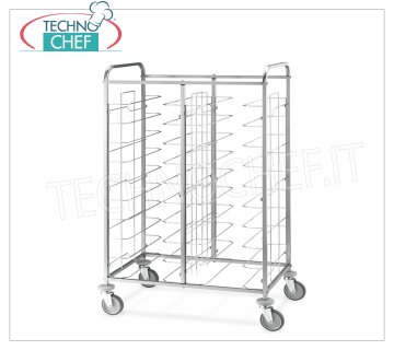 Carrello Portavassoi Universale self-service, Portata vassoi n.30, Mod. 1480U Carrello portavassoi self/service con supporti di tipo universale, portata vassoi n.30, dimensioni mm 1380x600x1590h