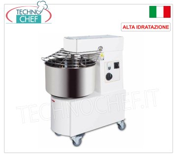 Impastatrice a Spirale ad ALTA IDRATAZIONE da 25 Kg, con Testa e Vasca Fissa