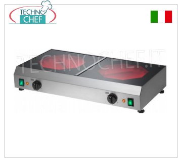 TECHNOCHEF - Piano Cottura Elettrico con Doppia Piastra in Vetroceramica Ø 23 cm, Mod.PC30/2