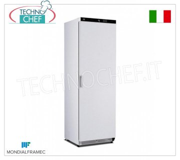 MONDIAL FRAMEC - Armadio Frigo 1 Porta, lt.640, Professionale, Classe C, Mod.KICPV60MLT Armadio Frigorifero 1 Porta, MONDIAL FRAMEC, struttura esterna in lamiera d'acciaio bianca, capacità lt.640, temperatura -2°/+10°C, ventilato con evaporatore a pacco alettato, Classe C, V. 230/1, Kw. 0,145, Peso 96 Kg, dim.mm.775x740x1872h