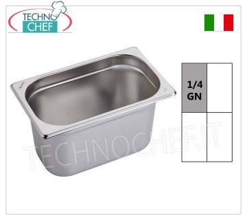 Bacinelle Gastronorm GN 1/4 in acciaio inox, dim.mm.265 x 162