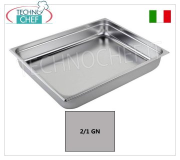 Bacinelle Gastronorm GN 2/1 in acciaio inox, dim.mm 650x530