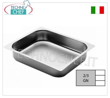Teglie Gastronorm 2/3 in acciaio inox, dim. mm. 353x325