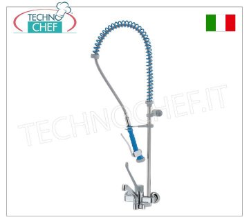 Rubinetto Miscelatore Biforo a parete con CANNA e deviatore per doccia sospesa