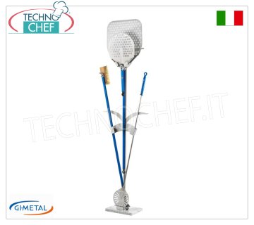 Gi-Metal - Portapale, base marmo, max 2 pale, 2 palettini, 2 spazzole, max manico 200 cm