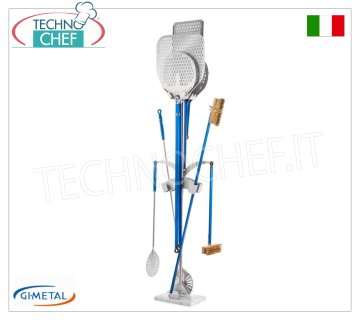 Gi-Metal - Portapale, base marmo, max 4 pale, 4 palettini, 2 spazzole, max manico 200 cm