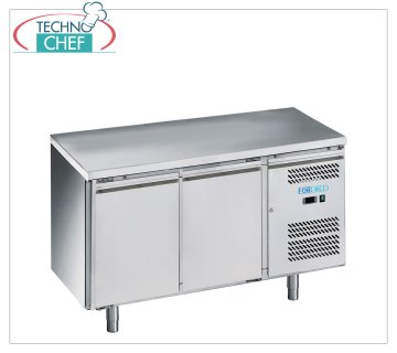 Forcold - Tavolo Refrigerante, Temp.-18°/-22°C, 2 Porte, con Monoblocco, Sistema plug-in, Classe E, mod.M-GN2100BT-FC