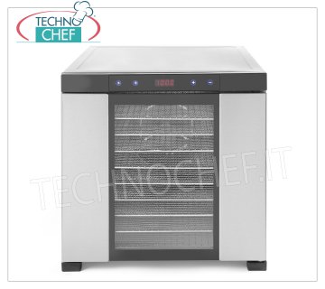 Technochef - ESSICCATOIO PROFESSIONALE per FRUTTA e VERDURA con 10 VASSOI INOX, Mod.229026