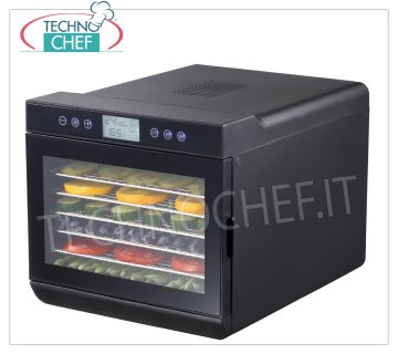 Technochef - ESSICCATOIO per VERDURE con 7 VASSOI INOX, Mod.229064 ESSICCATOIO per VERDURE con 7 VASSOI INOX (ripiani) da mm 375x300, display digitale, temperatura regolabile da 35° a 70°C, V.230/1, Kw.0,5, dim.mm.345x450x315h