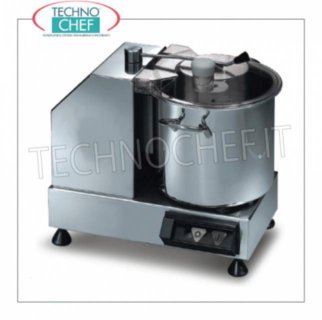 SIRMAN - Cutter da tavolo con vasca da 5,3 litri, Professionale in 3 Versioni ​CUTTER da TAVOLO in ACCIAIO INOX, capacità vasca 5,3 lt, velocità 2.800 giri/min, V.230/1, Kw.0,35, Peso 11 Kg, dim.mm.365x305x320h