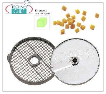Griglia Cubetti e Disco Fetta per Cubetto 10 x 10 x 10 mm Kit per cubetti da mm.10x10, composto da: disco fette e griglia cubetti