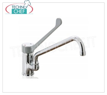 Rubinetto miscelatore monoforo con canna da 25 a 30 cm Rubinetto miscelatore monoforo con leva clinica e canna di erogazione girevole  in tubo tondo
