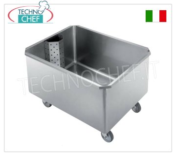 Vasca carrellata con griglia asportabile e rubinetto di scarico, dimensioni mm. 800x600x580h