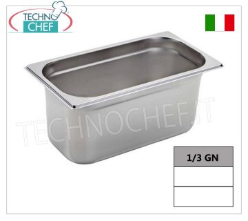 Bacinelle Gastronorm GN 1/3 in acciaio inox, dim.mm.325x175