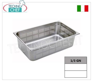 Bacinelle Forate Gastronorm 1/3 in acciaio inox, dim.mm.325x175